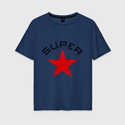 Футболка оверсайз женская Super Star, цвет: тёмно-синий