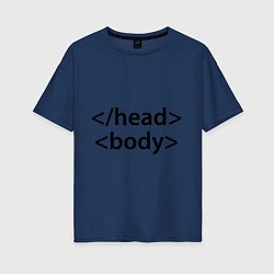 Женская футболка оверсайз Head Body