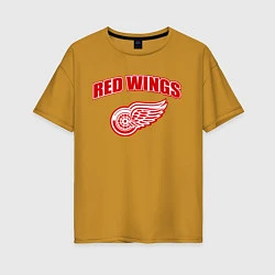 Футболка оверсайз женская Detroit Red Wings, цвет: горчичный