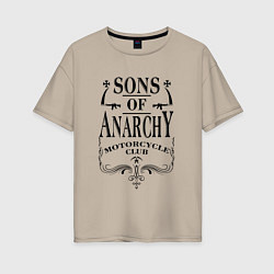 Футболка оверсайз женская Anarchy Motorcycle Club, цвет: миндальный