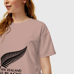 Футболка оверсайз женская New Zeland: All blacks, цвет: пыльно-розовый — фото 2