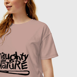 Футболка оверсайз женская Naughty by nature, цвет: пыльно-розовый — фото 2