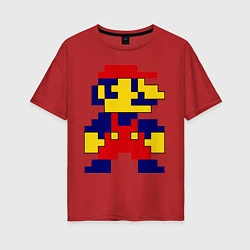 Женская футболка оверсайз Pixel Mario