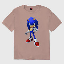 Футболка оверсайз женская ЁЖ Соник, цвет: пыльно-розовый