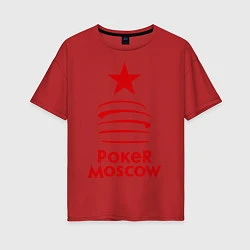 Футболка оверсайз женская Poker Moscow, цвет: красный