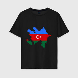 Женская футболка оверсайз Azerbaijan map