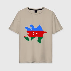 Футболка оверсайз женская Azerbaijan map, цвет: миндальный