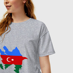 Футболка оверсайз женская Azerbaijan map, цвет: меланж — фото 2