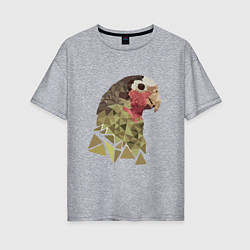 Женская футболка оверсайз Полигональный попугай