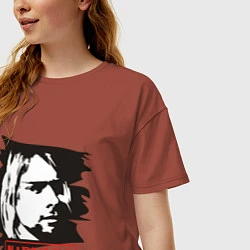 Футболка оверсайз женская Nirvana: Kurt Cobain, цвет: кирпичный — фото 2