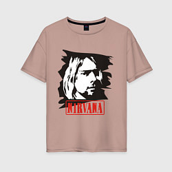 Футболка оверсайз женская Nirvana: Kurt Cobain, цвет: пыльно-розовый