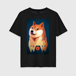 Женская футболка оверсайз Wow Doge