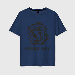 Футболка оверсайз женская Green Day: Red Symbol, цвет: тёмно-синий