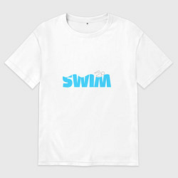 Женская футболка оверсайз Eat sleep swim repeat