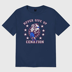 Футболка оверсайз женская WWE Never Give Up, цвет: тёмно-синий