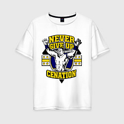 Футболка оверсайз женская Never Give Up: Cenation, цвет: белый