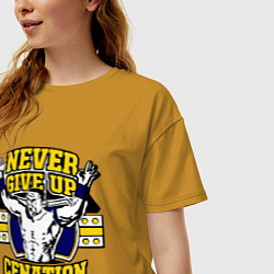 Футболка оверсайз женская Never Give Up: Cenation, цвет: горчичный — фото 2