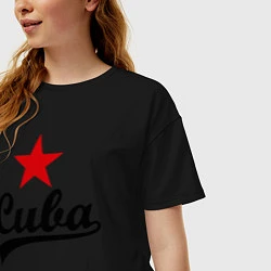 Футболка оверсайз женская Cuba Star, цвет: черный — фото 2