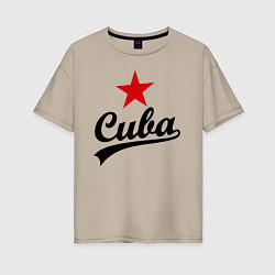 Футболка оверсайз женская Cuba Star, цвет: миндальный