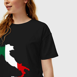 Футболка оверсайз женская Италия (Italy), цвет: черный — фото 2