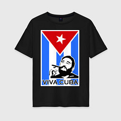 Женская футболка оверсайз Fidel: Viva, Cuba!