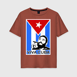 Женская футболка оверсайз Fidel: Viva, Cuba!