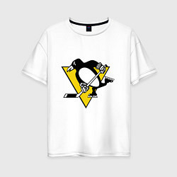 Женская футболка оверсайз Pittsburgh Penguins