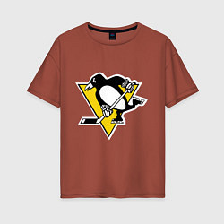 Женская футболка оверсайз Pittsburgh Penguins