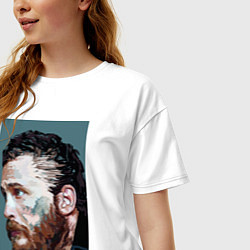 Футболка оверсайз женская Том Харди Ван Гога, цвет: белый — фото 2