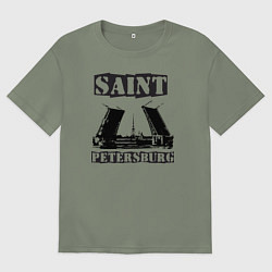 Футболка оверсайз женская Санкт-Петербург, цвет: авокадо