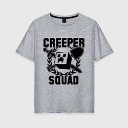 Женская футболка оверсайз Creeper Squad
