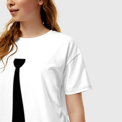 Футболка оверсайз женская Галстук, цвет: белый — фото 2