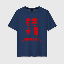 Футболка оверсайз женская Metallica kvartet, цвет: тёмно-синий