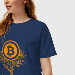 Футболка оверсайз женская Bitcoin Tree, цвет: тёмно-синий — фото 2