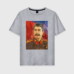 Женская футболка оверсайз Сталин: полигоны