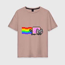 Женская футболка оверсайз Nyan Cat