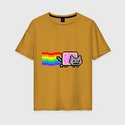 Женская футболка оверсайз Nyan Cat