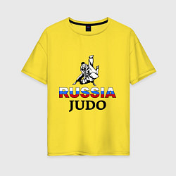Футболка оверсайз женская Russia judo, цвет: желтый