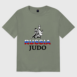 Футболка оверсайз женская Russia judo, цвет: авокадо