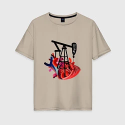 Женская футболка оверсайз Сердце нефтяника