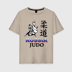 Женская футболка оверсайз Russia Judo