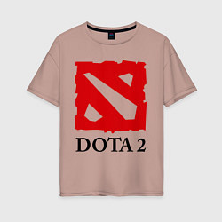 Футболка оверсайз женская Dota 2: Logo, цвет: пыльно-розовый