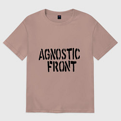Футболка оверсайз женская Agnostic front, цвет: пыльно-розовый