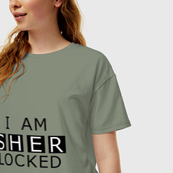 Футболка оверсайз женская I am Sherlocked, цвет: авокадо — фото 2