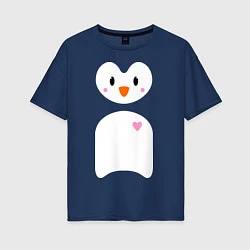Женская футболка оверсайз Привет от пингвина