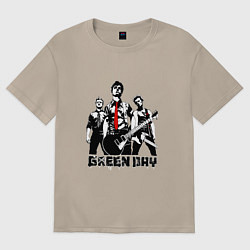 Футболка оверсайз женская Группа Green Day, цвет: миндальный