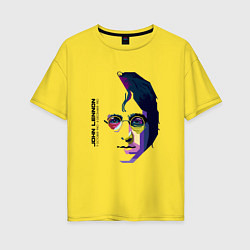 Футболка оверсайз женская John Lennon: Techno, цвет: желтый