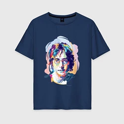 Футболка оверсайз женская John Lennon: Art, цвет: тёмно-синий