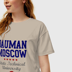 Футболка оверсайз женская Bauman STU, цвет: миндальный — фото 2