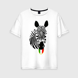 Футболка оверсайз женская Juventus Zebra, цвет: белый